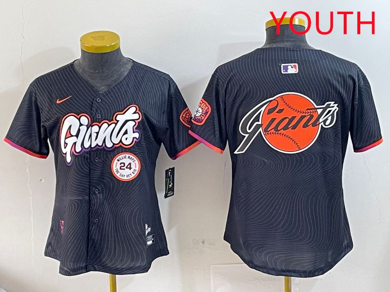 Youth San Francisco Giants Blank Black Second generation Joint Name 2025 Nike MLB Jersey style 12->youth mlb jersey->Youth Jersey
